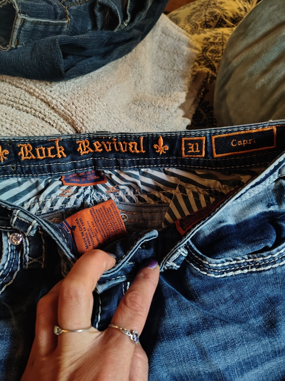 Rock Revival Blue Denim Capri Jeans